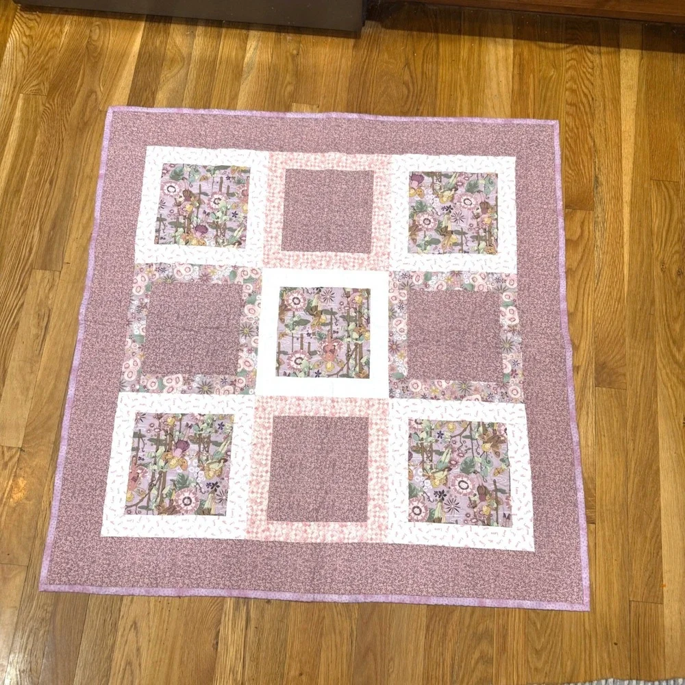 Ozark Piecemakers‎ Quilt Guild Handmade Fairy Floral Patchwork Baby Quilt Purple
